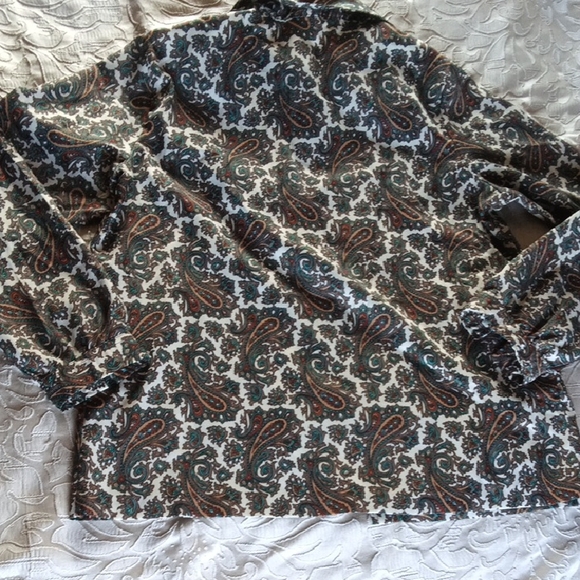Vintage Paisley Print Montgomery Ward Women's Blouse - Picture 6 of 6